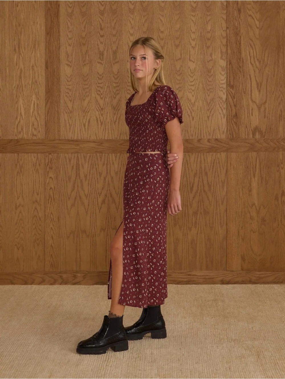 NWT Rylee and Cru Trixie Midi Skirt